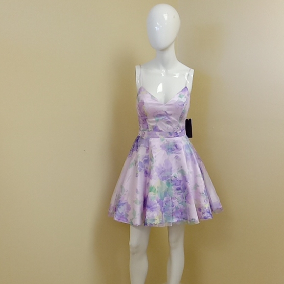 City Studio Lavender Floral Dress